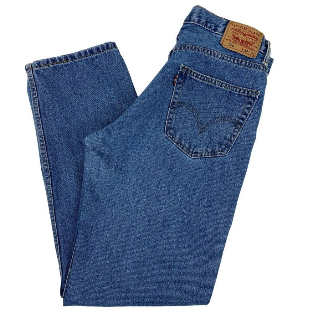 Levis 550 Relaxed Fit Blue Jeans 34 x 31